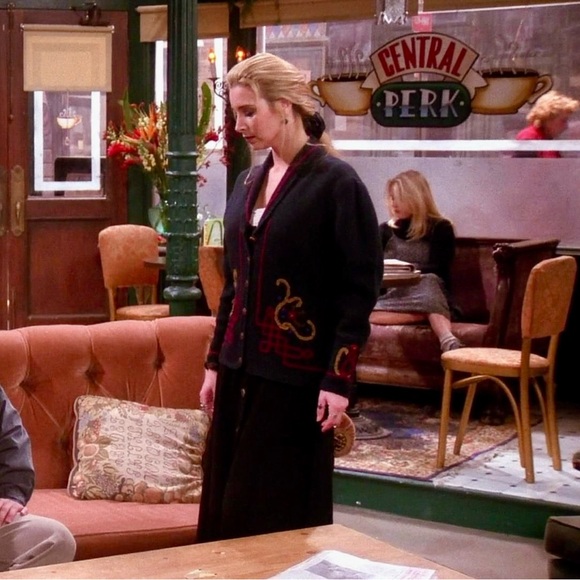 Rare Green Embroidered Cardigan ASO Phoebe Buffay on Friends - Picture 11 of 17